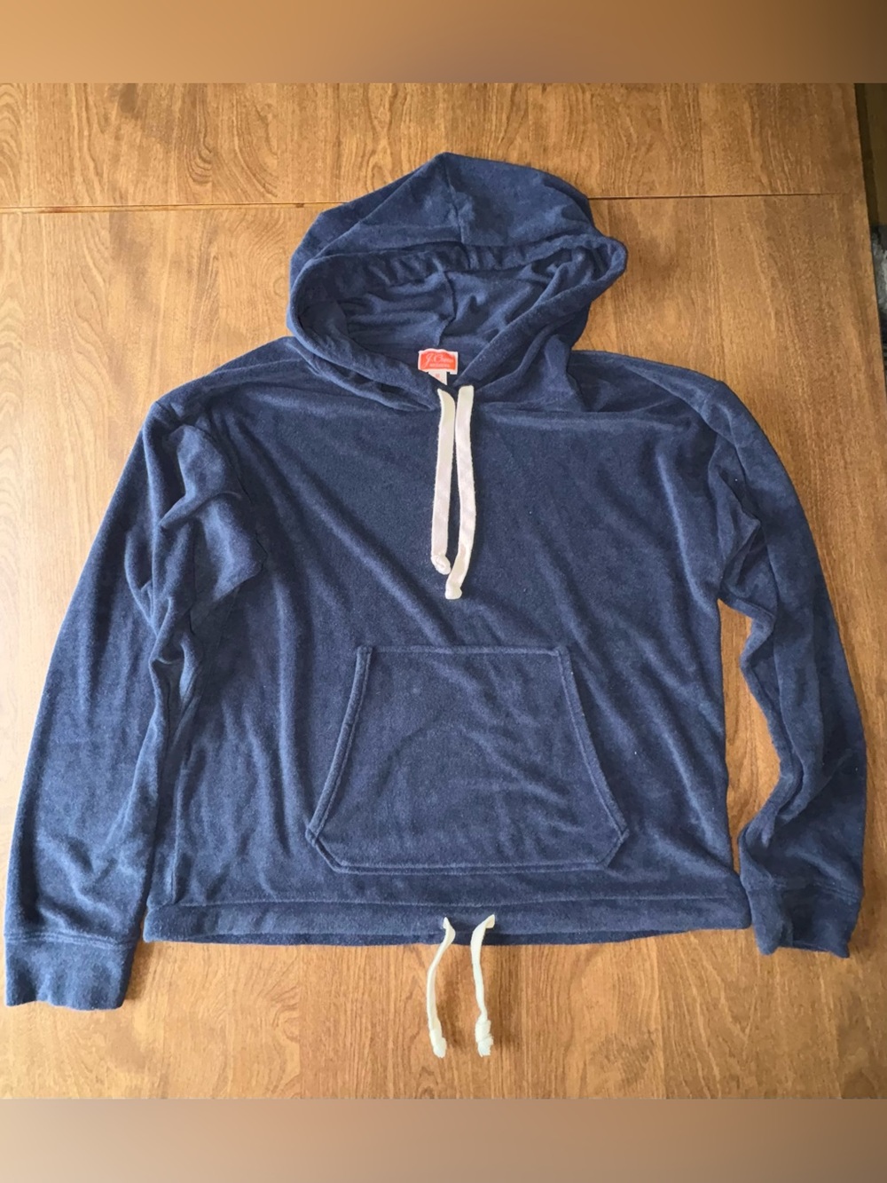 J. Crew Navy Hooded Pullover Sweatshirt with Kangaroo Pocket